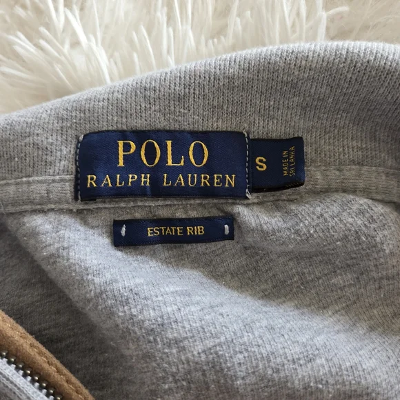 Polo Ralph Lauren Men Gray Estate Rib Quarter Zip Pullover Sweater Size Small - Picture 8 of 12